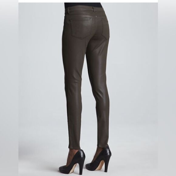 Ellie Tahari Azella Black coated denim waxed skinny jean Legging 6 - Picture 2 of 8